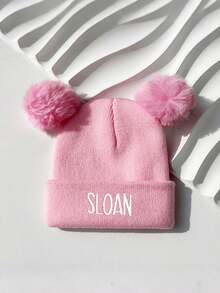 1 Personalized Newborn Baby Hat And Mitten Set, Custom Baby Name Printed Beanie, Unisex Infant Daily Use, Scratch Protection And Warm, Suitable For All Seasons, Personalized Printing Name LOGO Beanie, Baby Shower Gift, Gift For Kids, Ideal Gift For Baby Shower - Multicolor - View 3
