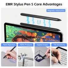 Remarkable 2 Pen EMR Stylus Pen With Eraser 4096 Pressure Level Palm Rejection And Magnetic Adsorption Compatible With Remarkable 2 1  Galaxy Kindle Scribe Boox