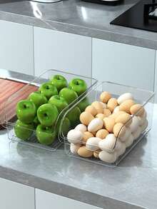 1 pieza/2 piezas Caja de almacenamiento tipo cajón para refrigerador, caja de almacenamiento transparente de acrílico para bebidas y aperitivos, caja de almacenamiento de alimentos, caja de almacenamiento de gran capacidad para frutas, verduras, huevos, botellas y latas, adecuada para refrigerador, congelador, gabinete, despensa, caja de almacenamiento de cocina y gabinete de almacenamiento, caja de almacenamiento de cocina reutilizable, accesorios de cocina - Multicolor - Ver 5