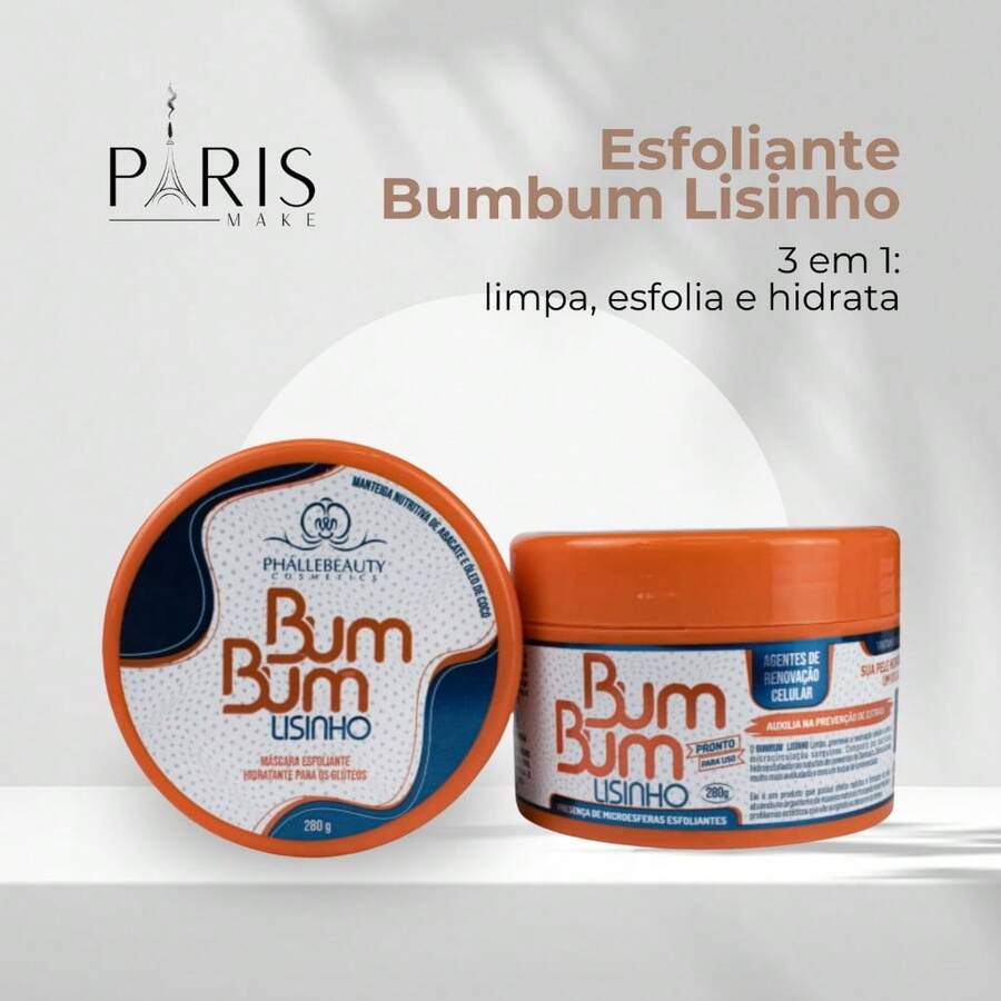 BumBum Lisinho Esfoliante e Hidratante 280g PhálleBeauty Previne Estrias - Branco - Visão 1