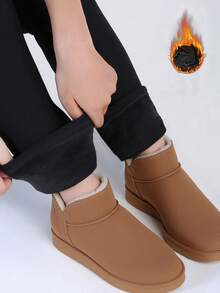 Women's Thermal Lined Black Leggings, Fashionable & Casual, With Heart Reflective & Fluorescent Print, Elegant Stretchy Skinny Pants For Home, Workout, Yoga, Fitness, Outdoor, Casual Wear, Gifts