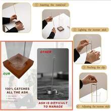 Incense Holder Wooden Incense Holder For Sticks With Glass Ash Catcher Antiash Incense Burner For Yoga Spa Room Decor With Glass Ash Catcher And Brass Incense Stick Holder For Home Decor Yoga