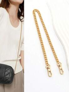 1pc金属链条肩带包包链条配件手提包带斜挎包链条金链条肩带麻将包长链条配件腋下包链条替换肩带DIY改装配件延长链单肩包斜挎包通用DIY手工可拆卸肩带手柄单肩金属替换链条包包零件配件 - 彩色 - 查看 3