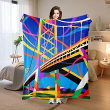 Vibrant Selma Bridge And Ribbon Design Blanket In Colorful Hues To Celebrate Friendship And Add A Touch Of Joyful Artistry To Your Home With Warmth And Style Printing - 彩色 - 查看 3