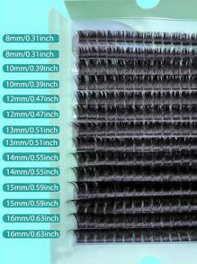 210pcs Fluffy Eyelash Clusters, 180DD Curl, 8-16mm, Suitable For Beginners, Create Voluminous Curled Captivating Lashes - Black - View 7