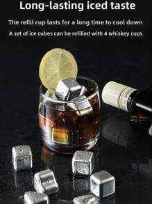 316L 不锈钢冰块，可重复使用的金属冰球机，适用于家庭、啤酒和饮料冷却器 - 銀色 - 查看 5