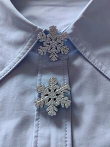 Set de 2 botones de copo de nieve elegantes de Navidad, set de botones para camisa, set de botones de clip, set elegante de gemelos con cristales, adecuado para decoración de esmoquin y vestido de boda - Flor - Ver 14