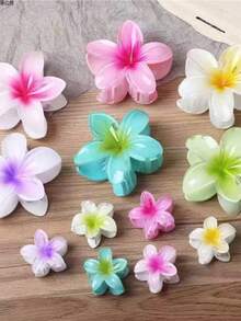 1/3/6/12 Kit Summer Flower Clip Large Hair Clips Beach Holiday Flower Barrettes - 彩色 - 查看 7