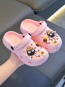 1双EVA儿童凉鞋，男女童防滑透气闭趾沙滩凉鞋 - 粉色 - 查看 1