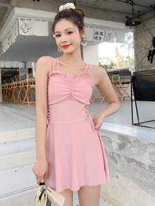 ぽっちゃり女子のための水着、お腹をカバーする女性用夏用ワンピース、着痩せ、コンサバ、2025年新作韓国温泉セックス - 810747 グリーン - チェックする 6