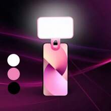 1 pezzo Luce LED per riempimento selfie, luce selfie portatile, luce di riempimento molletta-on, lampada selfie per telefono, anello luminoso selfie LED portatile, luce specchio, per telefoni cellulari e computer, trucco, videoconferenze Zoom, live streaming, vlog, per selfie e videochiamate perfetti 250mAh per campeggio, decorazione della stanza, live streaming, illuminazione per videoconferenze, fotografia e video, regalo affascinante adatto per selfie e live streaming, fotografia, luce portatile per telefono