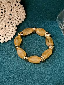 1pc Fashionable Vintage Bohemian, Exaggerated Thick Acrylic Beaded Bracelet, (Can Be Freely Matched Into Multiple Stacked Bracelets), Suitable For Women, Couples, Parties, Daily Wear, Luxury & High-End