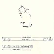 1 件可调节万圣节猫项圈，带安全扣和饰物 - 涤纶，节日图案 - 彩色 - 查看 2