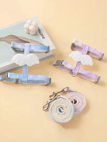 1 件装翼形猫牵引绳，渐变宠物牵引绳，防逃跑猫牵引绳，适用于猫和小型犬 - 彩色 - 查看 9