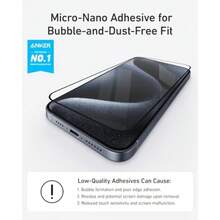 Wcreen Protector  One 15 Pro Max BubbleandDustFree One D Tempered Glass Durable And DropProof Wit 9 Ness Ea Installation Ly  One 15 Pro Max 2Pack Peeping Prevention Ig Definition - iPhone15ProMax - View 3