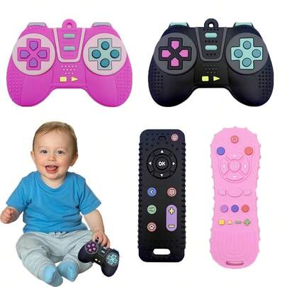 Baby Teething Toys 3-6 Months, Silicone Fake Remote Control Toys, Kids TV Remote Theeting Relief, Toddlers Chew Toys
