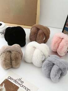 1个冬季保暖耳罩，仿兔毛材质，保暖内衬可折叠耳罩，防风可折叠耳套，冬季秋季配饰