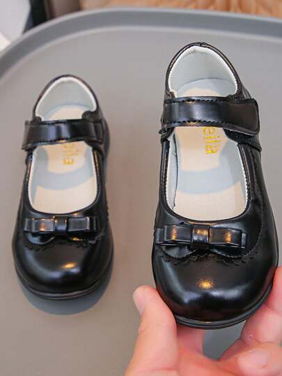 女童时尚休闲百搭蝴蝶结软底防滑学生鞋公主鞋户外舞蹈表演鞋儿童鞋秋季