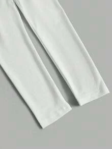 3 Stücke/Set Mädchen Lässig einfarbige Leggings, elastisch gestrickt weich & bequem, sportlicher Stil, geeignet für Outdoor-Aktivitäten, Tanzen, Radfahren, Laufen, Treffen, Partys und den täglichen Gebrauch im Frühling, Sommer, Herbst und Winter - Weiss - Übersicht 7