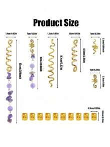16 件女士宝石装饰波西米亚风发圈，用于头发装饰、爪夹、发夹、发夹、发夹、发夹