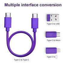 FCV 60W 多 USB 充电适配器线缆套件、USB C 转 Lighting 适配器盒、USB A 和 Type C 转 Micro/Type C/Lightning 转换套件、数据传输、卡存储、托盘弹出针、手机支架 - 彩色 - 查看 12