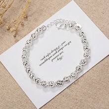 New Hot Lovely Hollow Ball Chain 925 Sterling Silver Plated Bracelet For Women Fashion Wedding Party Holiday Gift Fine Popular Jewelry