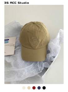 1pc 女士简约蓝色字母棒球帽,春季新款大码加深百搭显小脸,极简软顶鸭舌帽,复古字母鸭舌帽百搭时尚帽子防晒街头风 - 棒球帽 - 查看 26