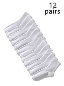 12 Paar Unisex schwarz-weiß gestreifte atmungsaktive feuchtigkeitsableitende Universalsocken für den täglichen Gebrauch