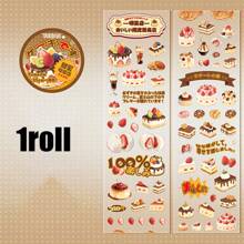 1卷/袋胶带、甜茶店系列、复古闪光砂PET模切胶带、剪贴簿用品、笔记本配件、装饰相框、电脑和手机壳、水杯、旧杂志、铅笔盒、桌面装饰贴纸、返校贴纸、学校用品