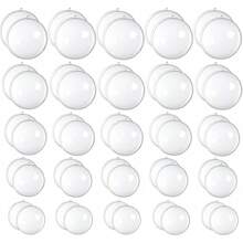 Clear Plastic Fillable Ornaments,Transparent DIY Craft Ball,Clear DIY Christmas Ornament 5 Different Sizes For Wedding,Party,Home Decor - 50 PCS 30-70mm - View 1