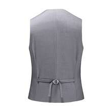 Men Slim Business Casual Suits Dress Three Pieces Set Jacket Pants Vest Male Wedding Groom Wedding Blazer Coat Trousers Waistcoat High-Quality Professional Commuting Suit Sets - Grey - View 7