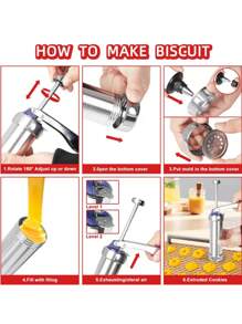 Cookie Press 20pcs Set Including Biscuit Machine, Aluminum Alloy Cream Icing Piping Gun For Baking