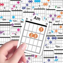 57/114 件吉他和弦贴纸，防水贴纸，适合乐器自学和练习