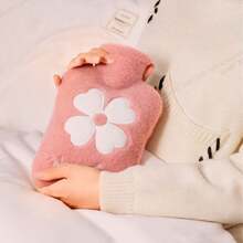 Bolsa de agua caliente con funda de peluche, capacidad de 500ml/1000ml, adecuada para compresas calientes y frías, calentador de manos y pies, ideal para aliviar los calambres menstruales, el dolor de cuello y hombros, un gran regalo para otoño e invierno