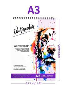 1 كتاب رسم بألوان مائية سميك عالي الجودة مجلد بغلاف حلزوني A3/A4/A5 يحتوي على 24 ورقة (88 رطل/180 جرام/م2) كتب ألوان مائية سميكة خاصة بالطلاب المبتدئين، كتب رسم وتلوين بالألوان المائية للرسم اليدوي، كتب رسم وتلوين للطلاب، ورق رسم وتلوين فني