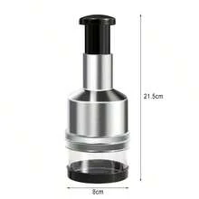 不锈钢刀多功能蒜蓉切片器和杵，厨房用品手动压菜工具，洋葱切碎器，压蒜器，多功能厨房工具 - 彩色 - 查看 5