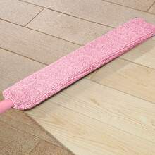 1pc Dusters For Cleaning, Floor Duster With Extension Pole Bendable Microfiber Head, Washable Cleaner,Duster For Furniture Bed Bottom - Dusty Pink - View 3