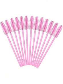 100支/20支/500支/50支一次性睫毛刷、睫毛膏刷、睫毛刷、睫毛嫁接专用螺旋刷、眉刷、眼影刷、眉妆用品套装、清洁亮片涂抹工具配件、眉刷、眼影刷、螺旋刷、螺旋刷、赠品 - 粉色 - 查看 8