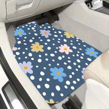 4pcs Floral Pattern Car Floor Mats, Fit For Sedan, SUV, Truck Most Models, All-Weather Automotive Floor Liners, Car Interior Accessories