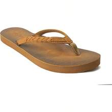 Women's Braided Beach Sandals |   Classic Synthetic Leather Flip Flop Casual PU Shoe - 衝浪女孩駱駝 - 查看 7
