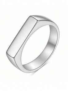 1pc Personalized Name Ring, Engraved Seal Ring, Birthstone Name Ring, Stackable Ring, Gift For Her, Pinky Ring, Valentine's Day Gift - Multicolor - View 8