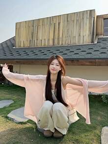 Lightweight Long Sleeve Knit Cardigan For Women, Loose Fit, Soft Style, Autumn