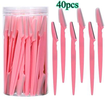 40 st/20 st/10 ögonbrynstrimmer smink skönhetsverktyg säker ögonbrynshyvel ansikte kropp hårborttagning rakblad kvinna ögonbryn formningskniv