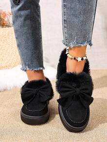 Bottes de neige mode polyvalentes en fausse fourrure doublées de peluche, doublure thermique épaisse et chaude