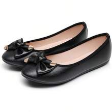 Women's Ballet Flat Shoes Fashion Bowknot Flats Round Toe Wedding FlatsChristmas - 黑色 - 查看 8