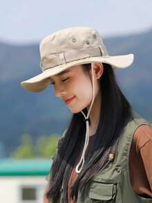 meetsunny 1 件男女款防晒渔夫帽速干可折叠宽边帽透气防紫外线牛仔风格 Boonie 渔夫帽 UPF 2000+ 适合徒步钓鱼海滩