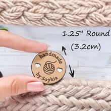 5 Packs, Custom Clothing Labels, Personalized Clothing Labels, Personalized Leather Labels, Custom Faux Leather Item Labels, Personalized Faux Leather Item Labels With Rivets, Suitable For Knitting And Crochet Projects, Personalized Labels, Gifts For Mom, Sewing, Gifts For Craft Lovers