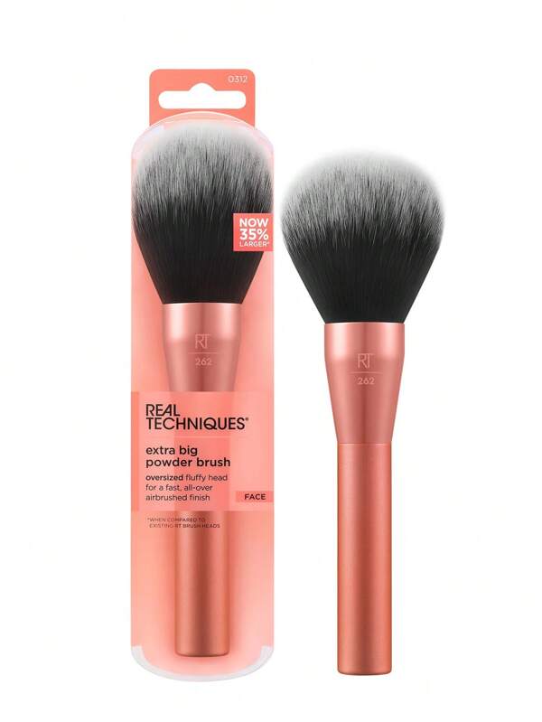 Real Techniques Pinceau poudre extra large Techniques réelles, pinceau de maquillage large pour la poudre, tête moelleuse pour une application globale, pinceau XL pour une application rapide, idée cadeau, sans cruauté
