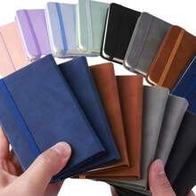 2 件仿皮笔记本套装，弹性封口，多种颜色可选，便携口袋大小，适合学校、办公室和旅行，包含配套笔 - 创意礼品套装 - 彩色 - 查看 6