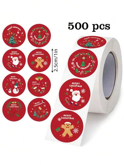 500pcs/Roll Christmas Gift Tags Stickers, Christmas Gift Labels Roll, Holiday Thank You Decorative Labels, Suitable For Holiday Gifts, Gift Tags